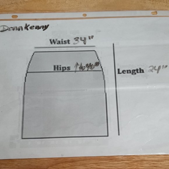 Vintage Donnkenny Black Pencil Skirt Women's Size 14 Elastic Waist Side Pockets - Picture 7 of 7